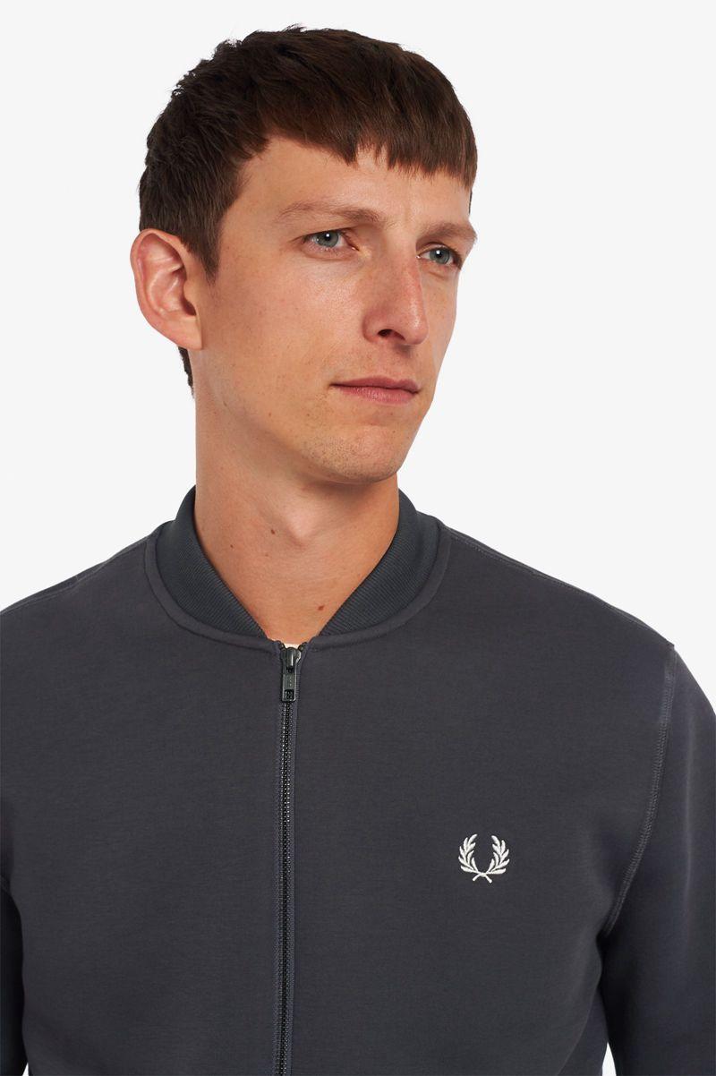 Black Fred Perry Bomber Neck Men's Sweatshirts | PH 1561GSOL